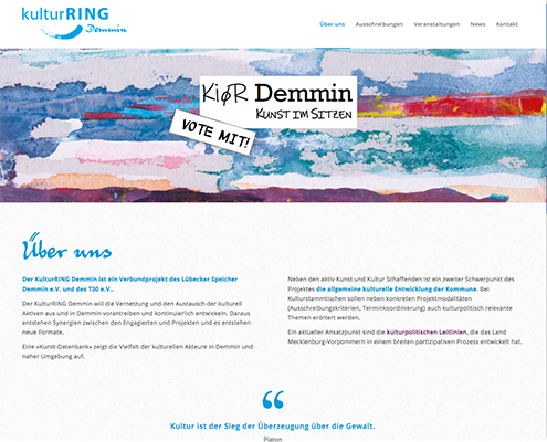Bild Projekt Webdesign - für den kulturRING Demmin