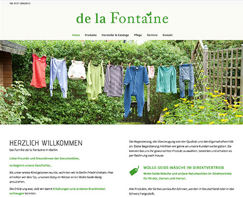 Projekt Webdesign - Wolleseide kaufen für Familie de la Fontaine